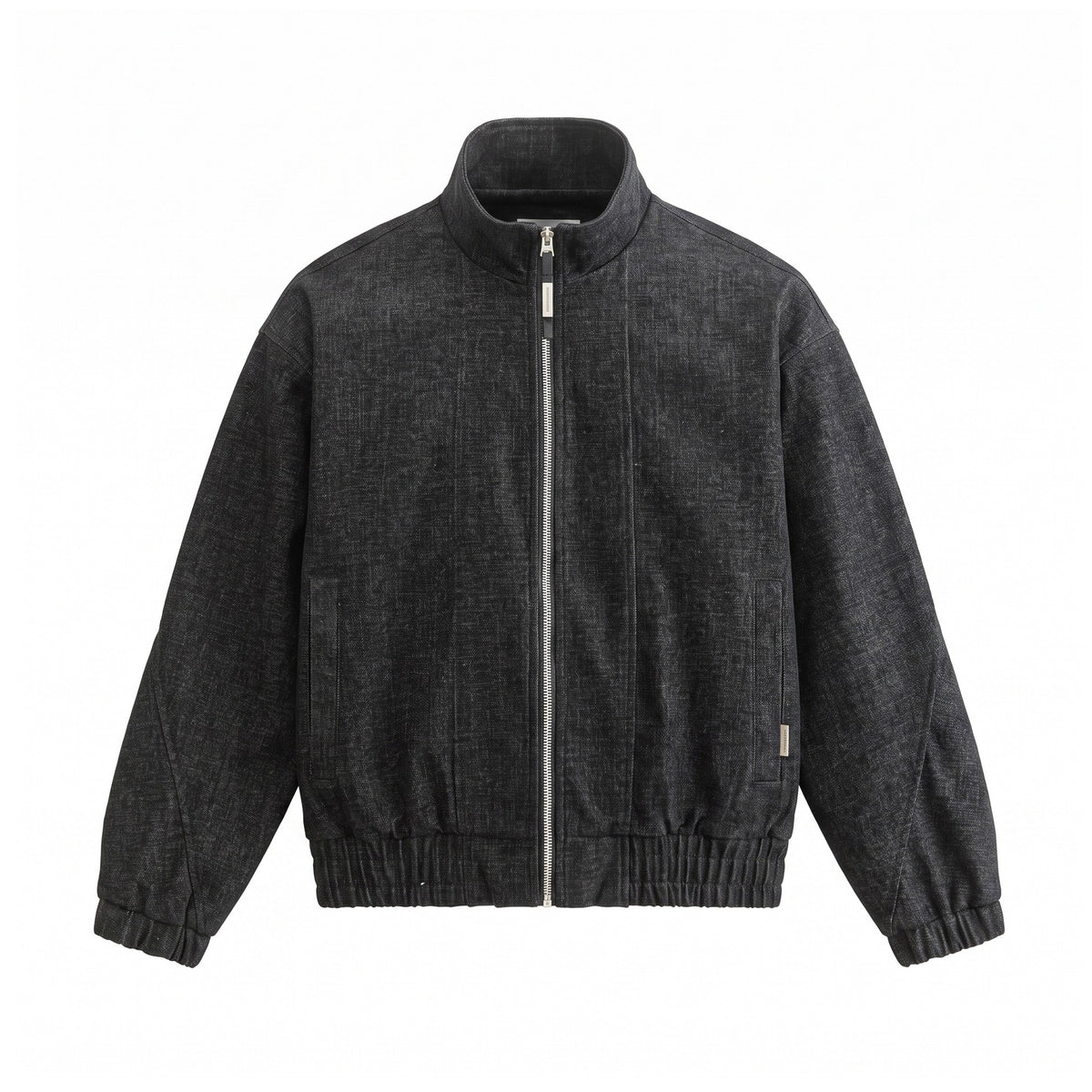 Unisex Boxy Bomber Jacket made of structured denim look with high standing collar EVA-US