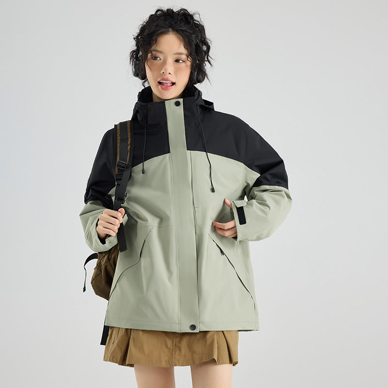 Women's waterproof, breathable functional parka with hood and loose fit EVA-US