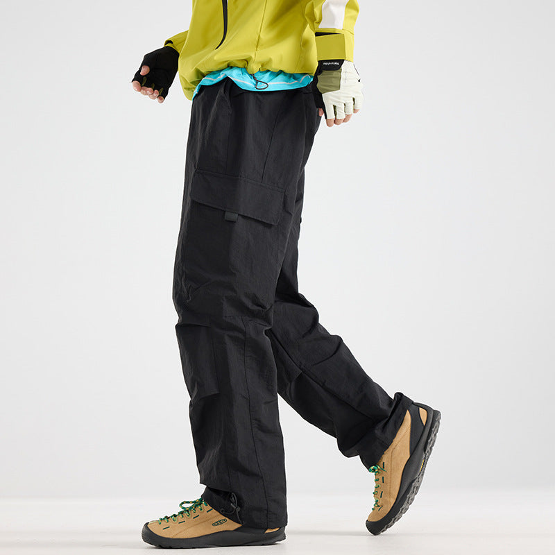 Men's Lightweight Technical Cargo Trekking Pants with Drawstring Waist, Utility Pockets and Adjustable Leg Openings EVA-US