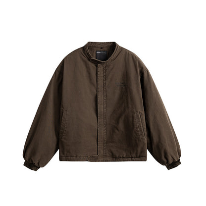 Men's short-cut canvas blouson with teddy collar and padded thermal lining EVA-US
