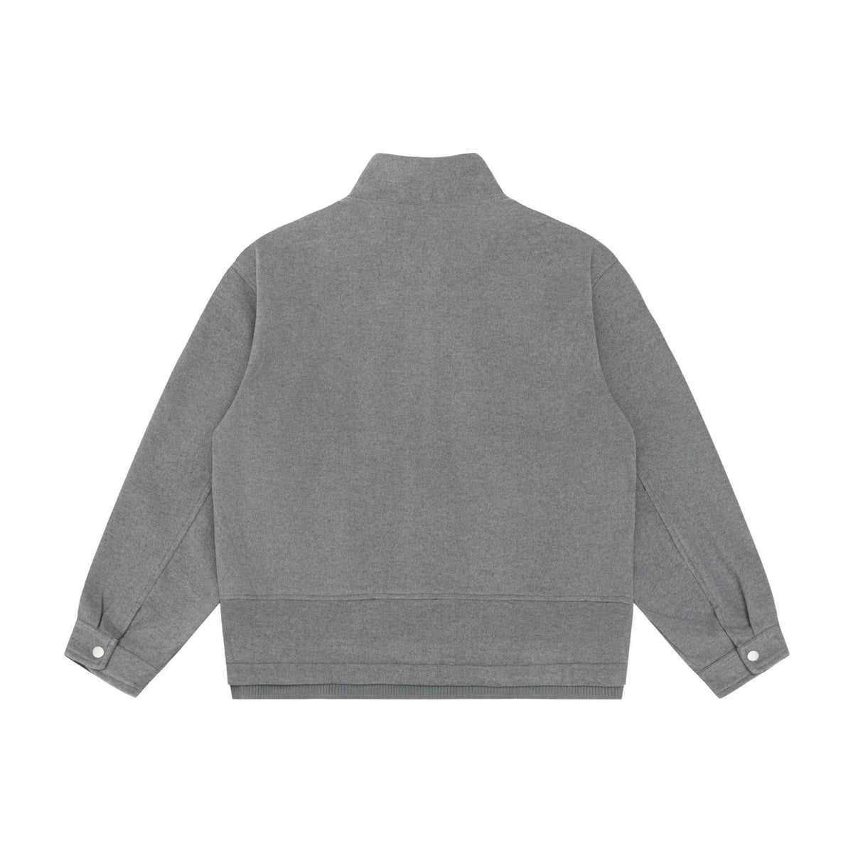 Men's Boxy Wool Blend Zip Blouson with High Ribbed Collar and Concealed Front Flap EVA-US