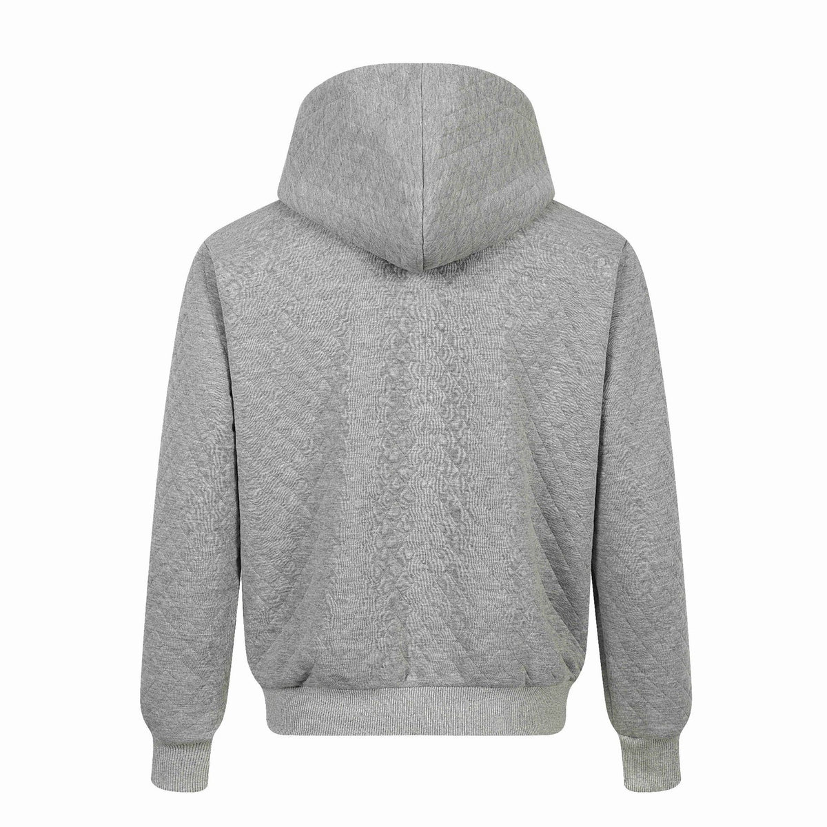 Unisex Quilted Hooded Jacket with Zipper, Kangaroo Pocket and Reflective Tiger Embroidery EVA-US