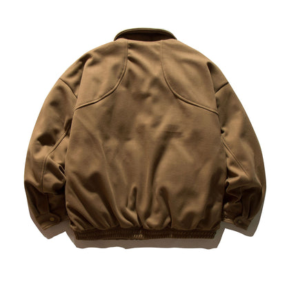 Men's Padded Bomber Jacket in Oversized Style with Shirt Collar and Elastic Hem EVA-US