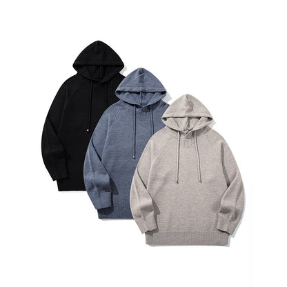 Unisex knitted hoodie with raglan sleeves and wide ribbed hem EVA-US