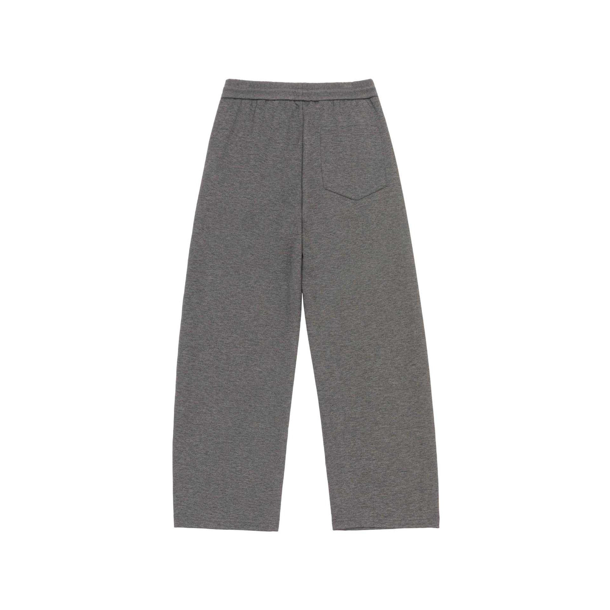 Women's Wide Cropped Sweatpants with Elastic Waistband and Stitched Center Seam