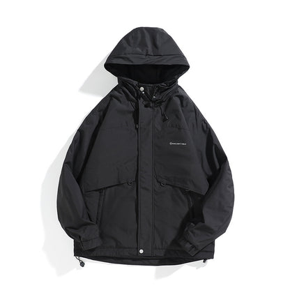Unisex Wide cut weatherproof parka with hood, drawstring and patch pockets EVA-US