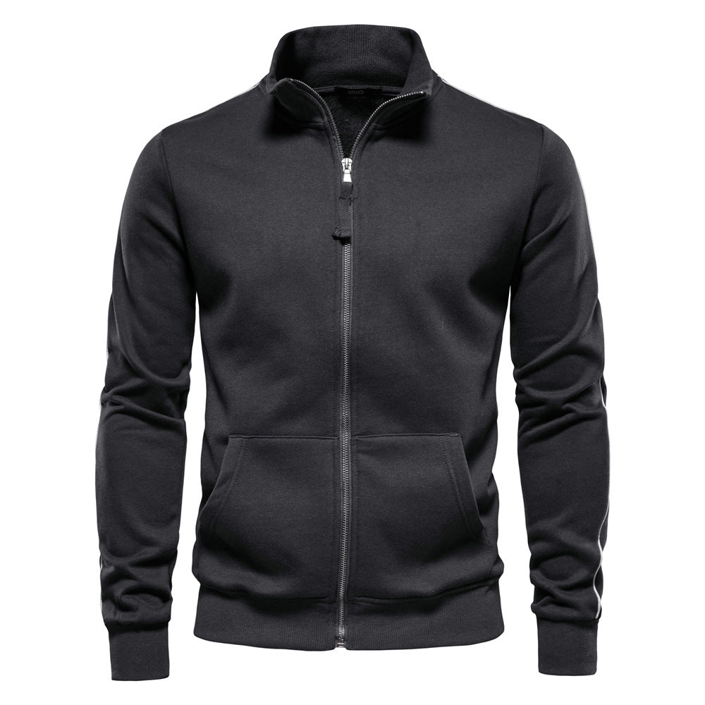 Men's sweat jacket with high collar and full zip EVA-US