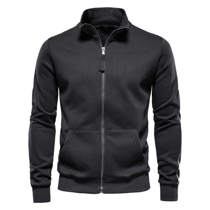 Men's sweat jacket with high collar and full zip EVA-US