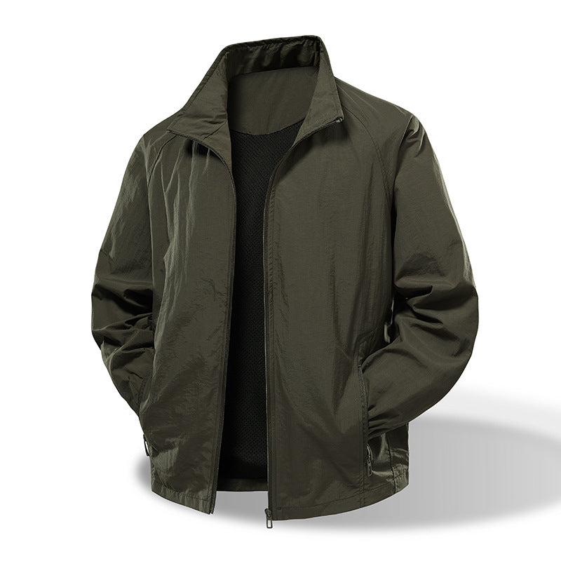 Men's Ultralight Windbreaker with Breathable Mesh Lining and Concealed Zipper EVA-US