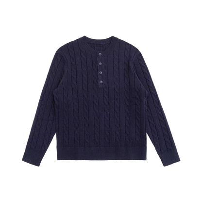 Women's knit cardigan with cable pattern and round neck EVA-US