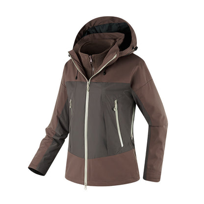 Women's Weatherproof Urban Trekking Jacket with Thermal Fleece Lining and Welded Zippers EVA-US
