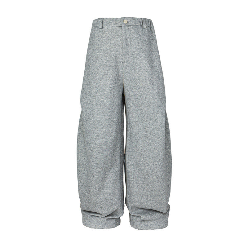 Women Wide High-Waist Jogging Pants made of French Terry with Cuffed Hem