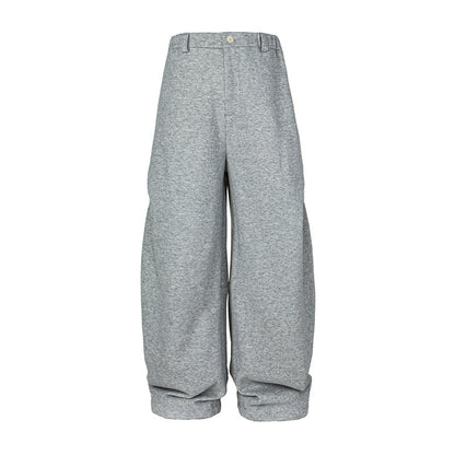 Women Wide High-Waist Jogging Pants made of French Terry with Cuffed Hem