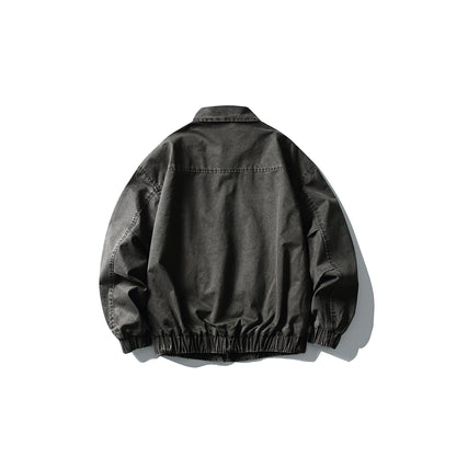Men's short jacket in utility canvas style with full zip and elastic hem EVA-US