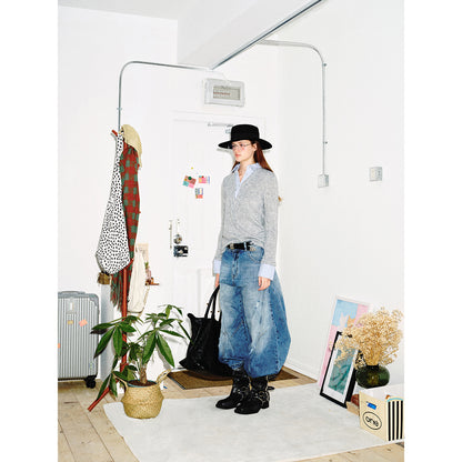 Women's Layered Look Sweater with Integrated Shirt Collar and Cuffs EVA-US