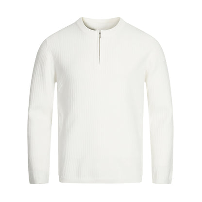 Unisex ribbed half-zip pullover with narrow silhouette and turtleneck EVA-US