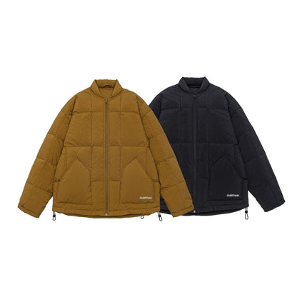 Men's Boxy quilted insulation jacket with stand-up collar, drawstring, and logo application EVA-US