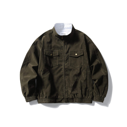 Men's Boxy Field Blouson made of sturdy canvas with high stand-up collar EVA-US