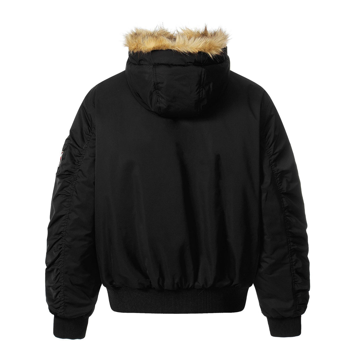 Men's Lined Bomber Parka with Hood and Faux Fur Trim EVA-US
