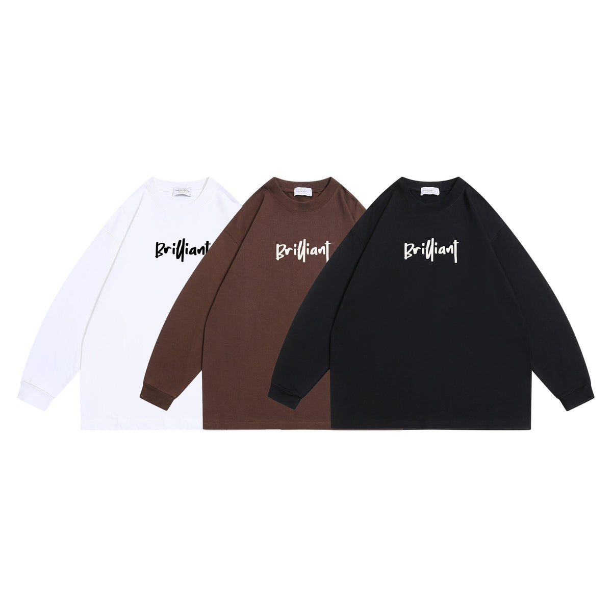 Unisex Oversize Sweatshirt with Front Print 'Brilliant', Raglan Sleeves and Ribbed Round Neck EVA-US