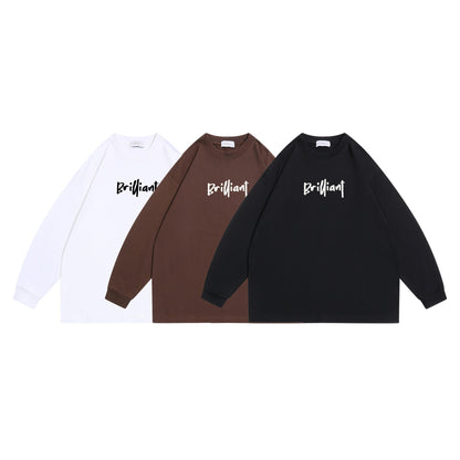 Unisex Oversize Sweatshirt with Front Print 'Brilliant', Raglan Sleeves and Ribbed Round Neck EVA-US