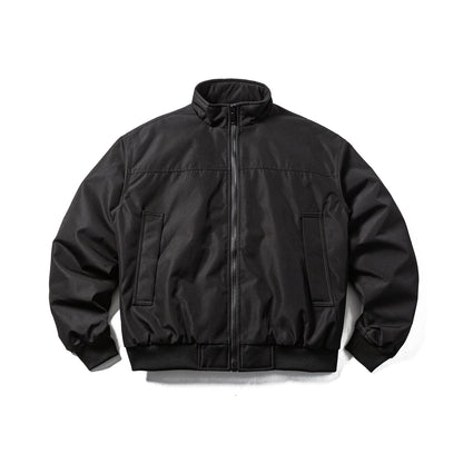 Men's Padded Bomber Jacket in Boxy Cut with High Stand-up Collar and Ribbed Hem EVA-US