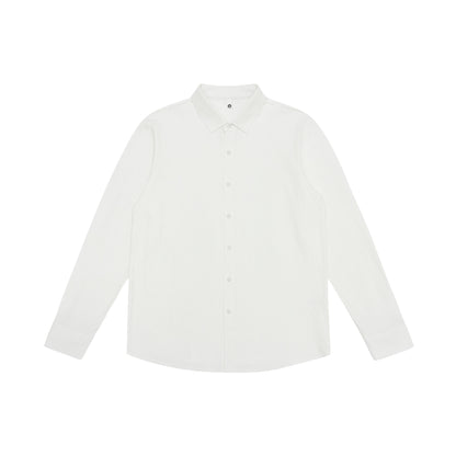 Men's fine cotton twill shirt jacket style with a Kent collar and rounded hem EVA-US