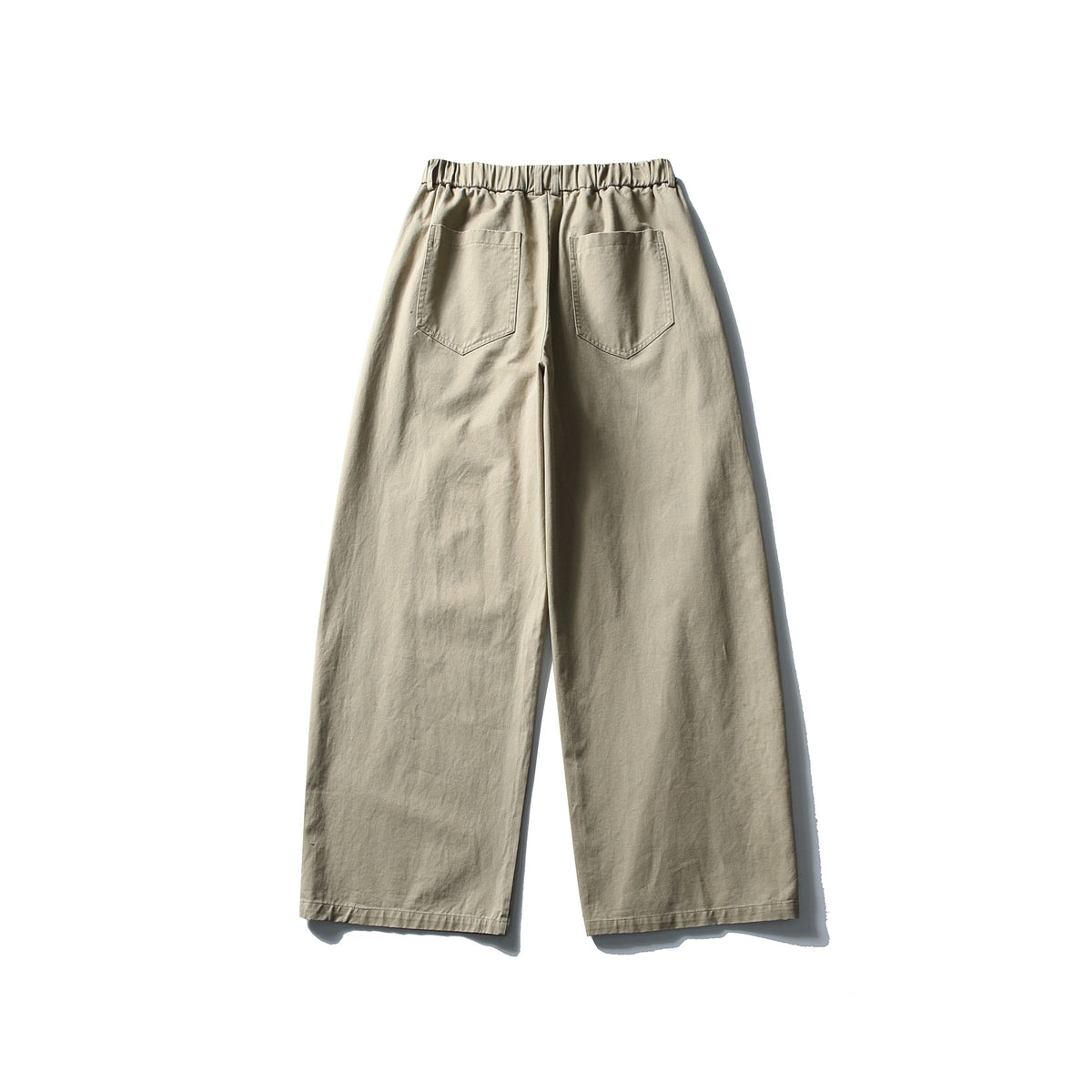 Women's Wide Cropped Pants with Elastic Waistband and Decorative Seam Passe EVA-US