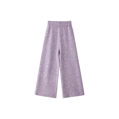 Women High-waisted fluffy knit palazzo pants with wide leg EVA-US