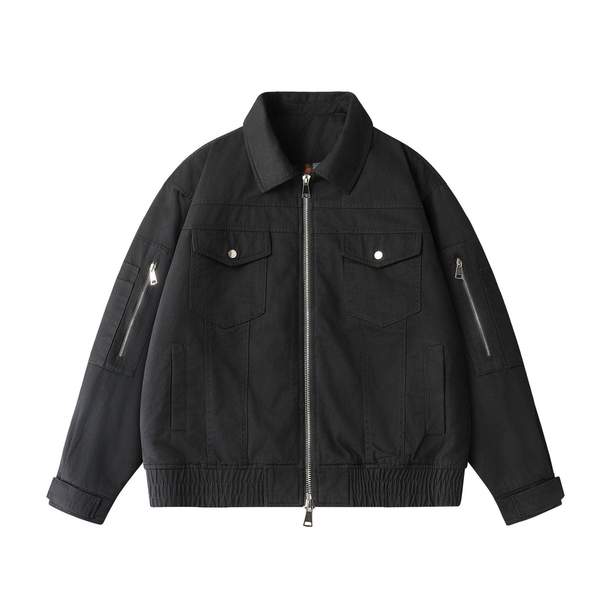Unisex Urban Utility Blouson Jacket with Cargo Pockets and Two-Way Zipper EVA-US