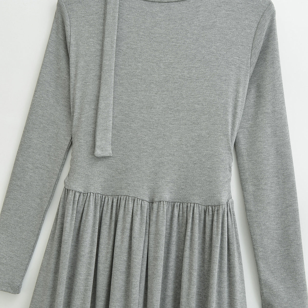 Women's midi dress with gathering, V neck and tailored pleated skirt EVA-US
