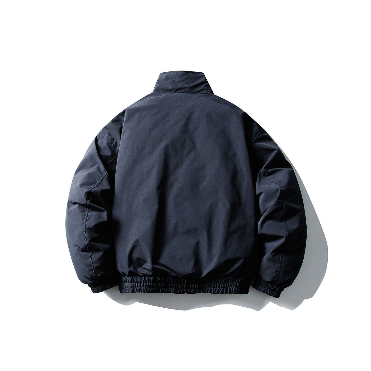 Men's Short Boxy Thermal Bomber with High Stand-Up Collar and Attached XXL Pockets EVA-US