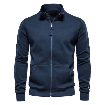 Men's sweat jacket with high collar and full zip EVA-US