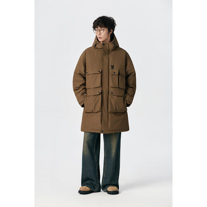 Men's Water-Repellent Tech Parka with Multiple Pockets and Hood EVA-US
