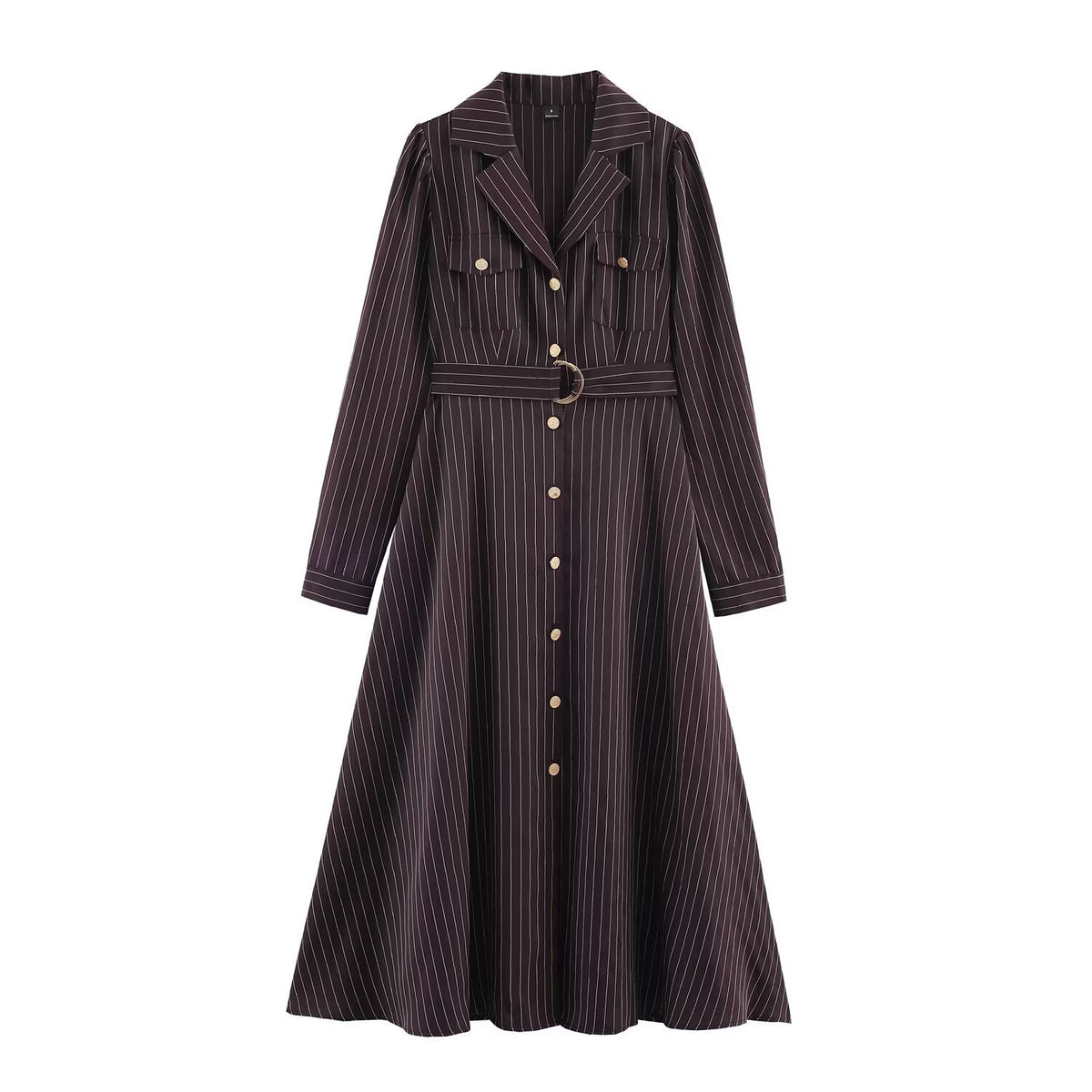 Women’s shirt dress in pinstripe look with waist belt EVA-US