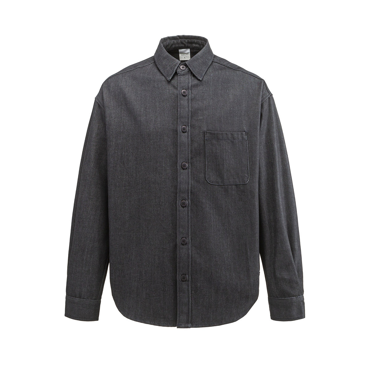 Men's Boxy Shirt Jacket made of sturdy twill with rounded hem EVA-US