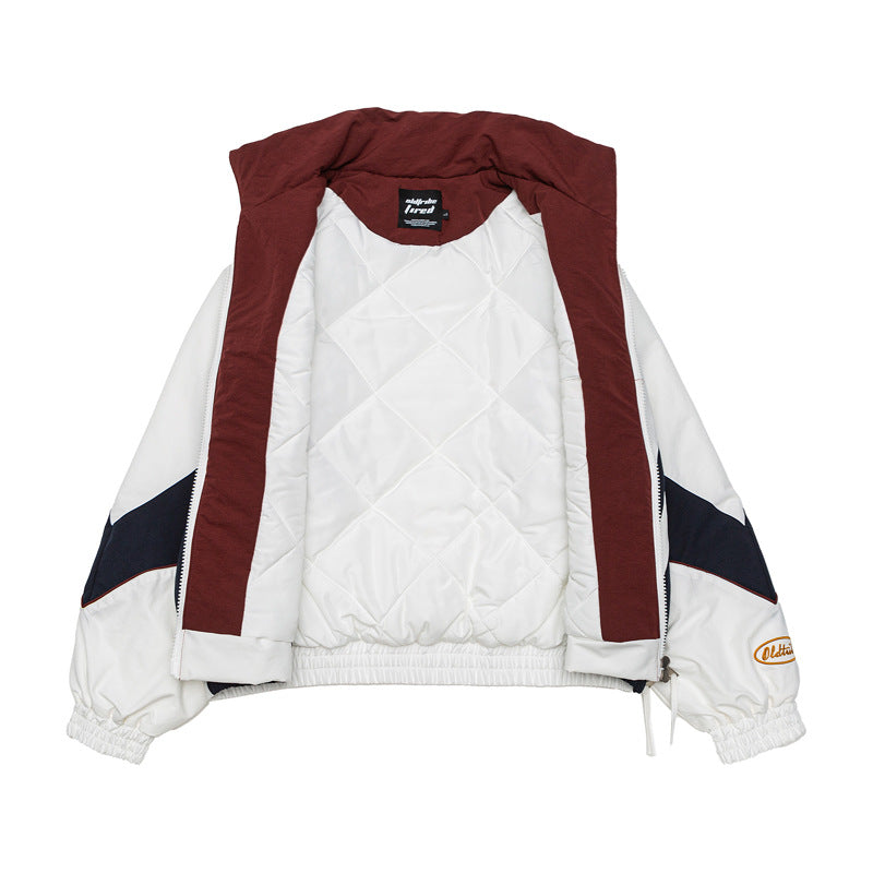 Unisex Retro Track Jacket in Vintage Sports Style with Stand-up Collar and Logo Embroidery EVA-US