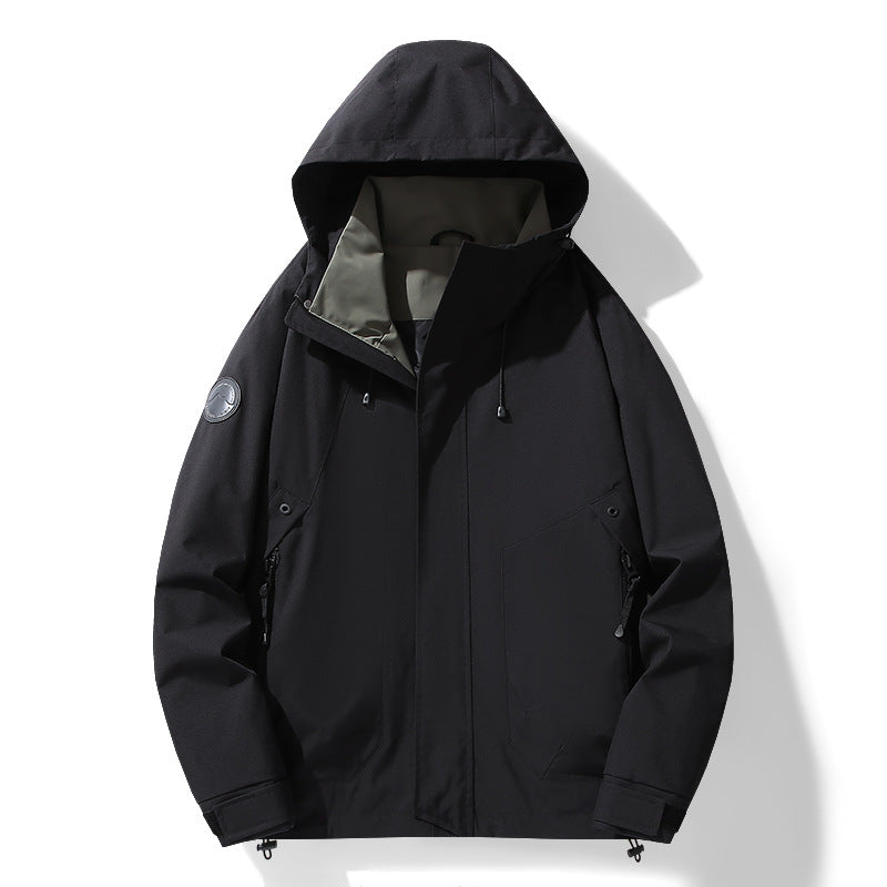Men's multifunctional softshell parka with adjustable hood, wind and water-repellent membrane EVA-US