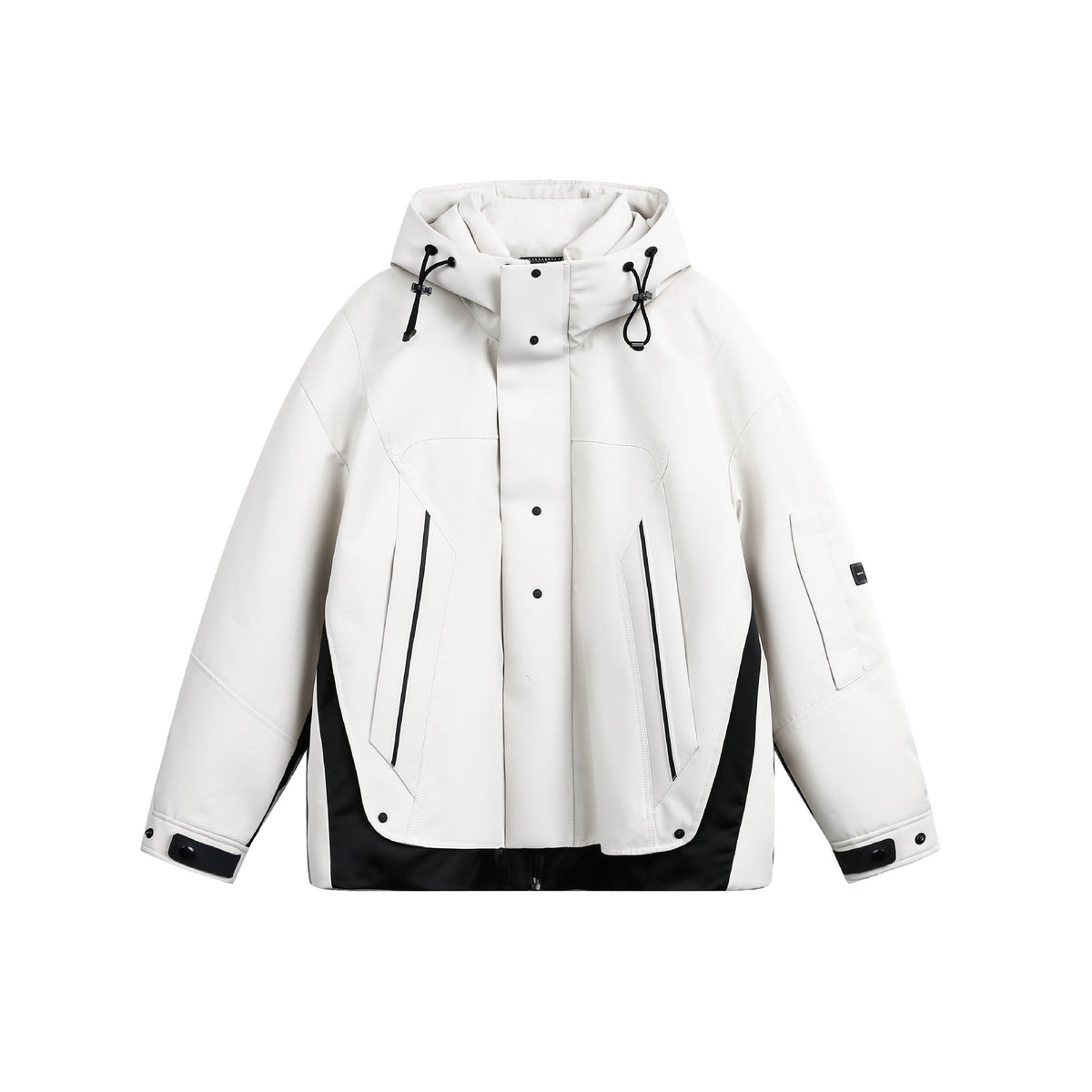 Unisex Technical Padded Winter Parka with High Hood and Multiple Zipper Pockets EVA-US