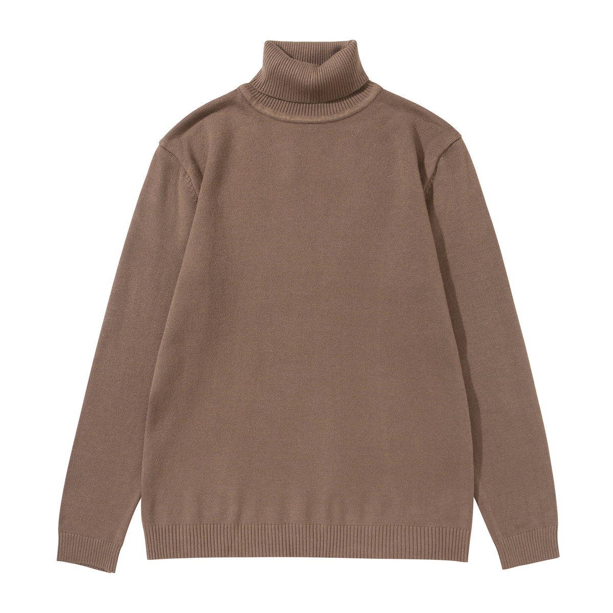 Unisex turtleneck sweater made of fine fine knit with ribbed collar and dropped shoulder EVA-US
