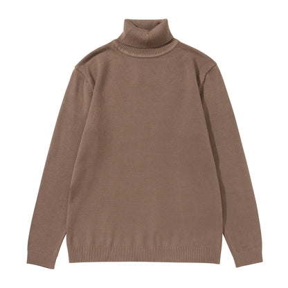 Unisex turtleneck sweater made of fine fine knit with ribbed collar and dropped shoulder EVA-US