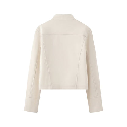 Women's short military-inspired jacket with decorative button plackets EVA-US