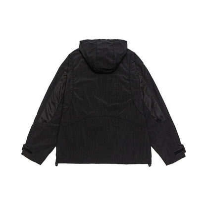 Unisex Oversize Utility Parka with Hood, Mesh Inserts and Concealed Front Flap EVA-US
