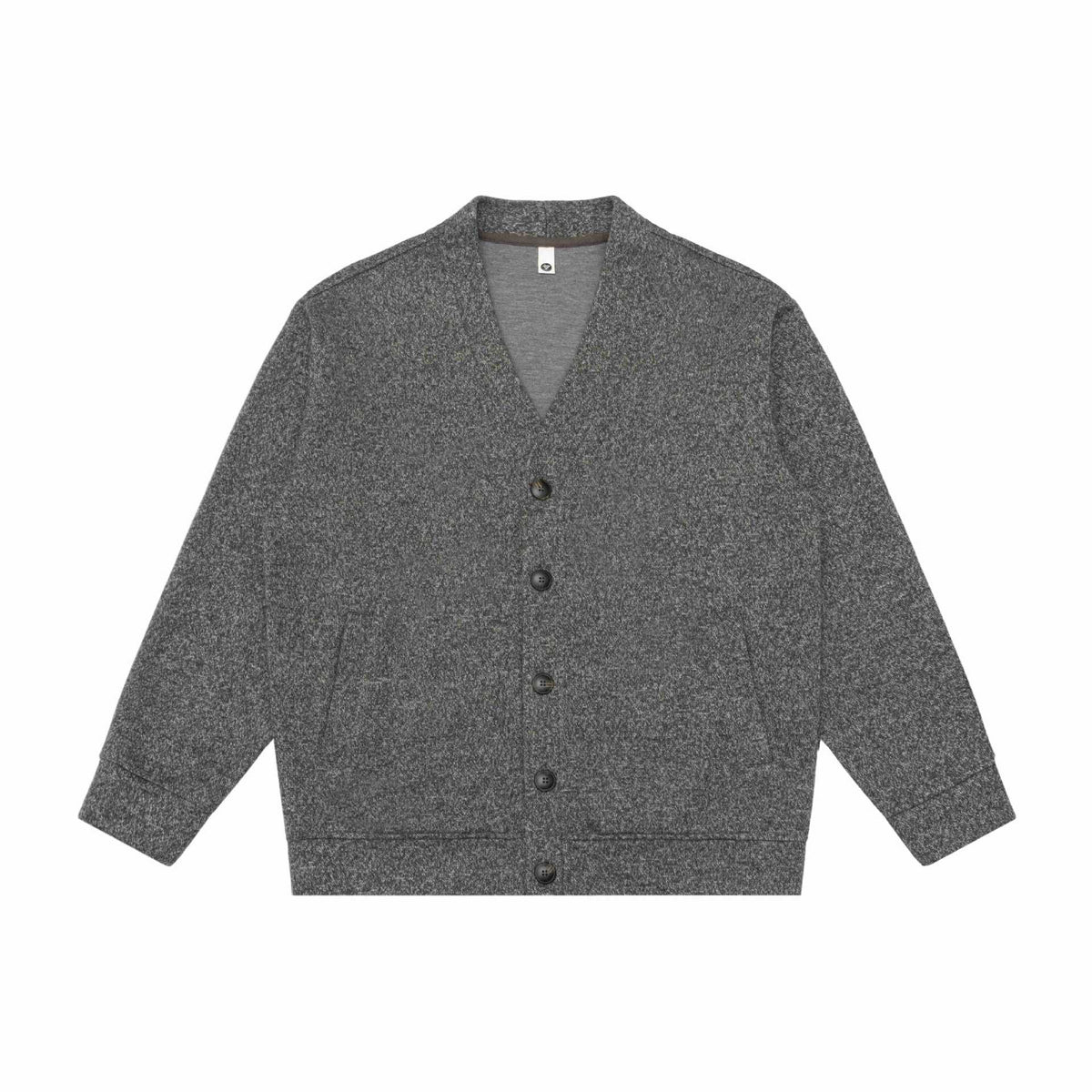 Unisex V-Neck Cardigan with textured knit and patch pockets EVA-US