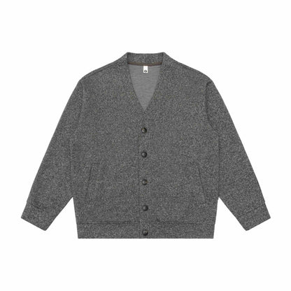 Unisex V-Neck Cardigan with textured knit and patch pockets EVA-US