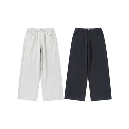 Women's high-waisted culotte pants made of cotton twill with wide leg EVA-US