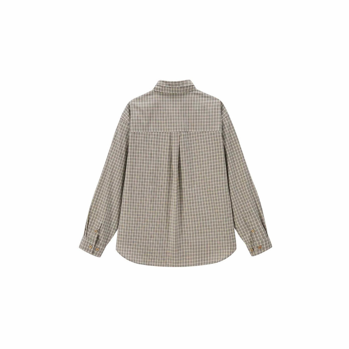 Ladies check blouse with bow collar and oversized silhouette EVA-US