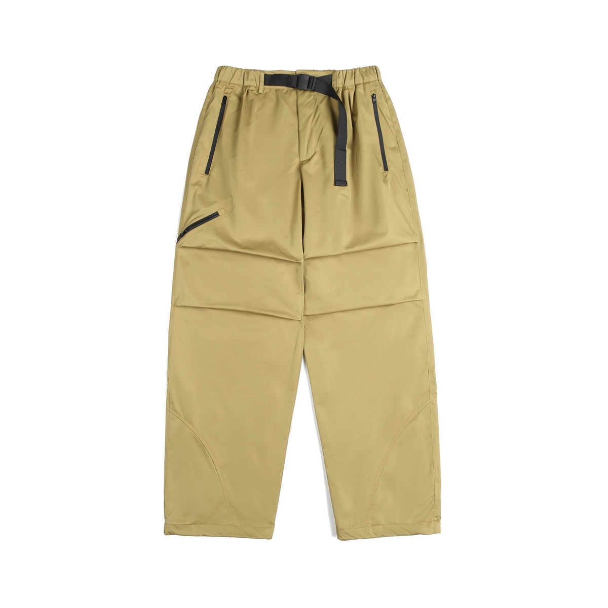 Unisex Technical Cargo Capri Pants with Elastic Waistband, Integrated Belt, and Waterproof Zippers EVA-US