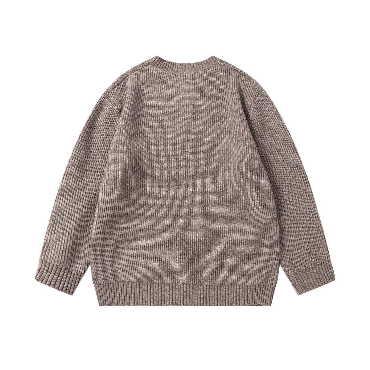 Unisex knit sweater with Henley button placket and cable pattern EVA-US