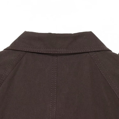Women Short Trench Cape with Waist Belt, Epaulettes and Patch Pockets EVA-US